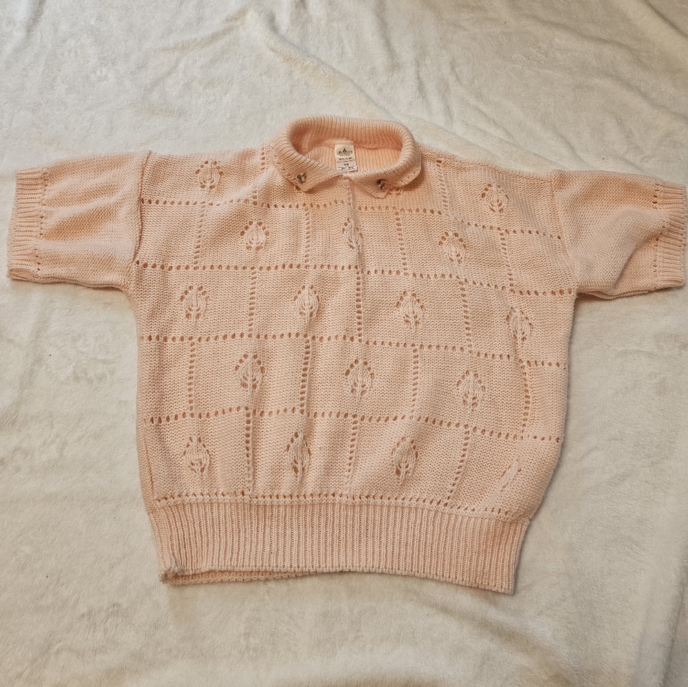 Vintage pink knit sweater medium